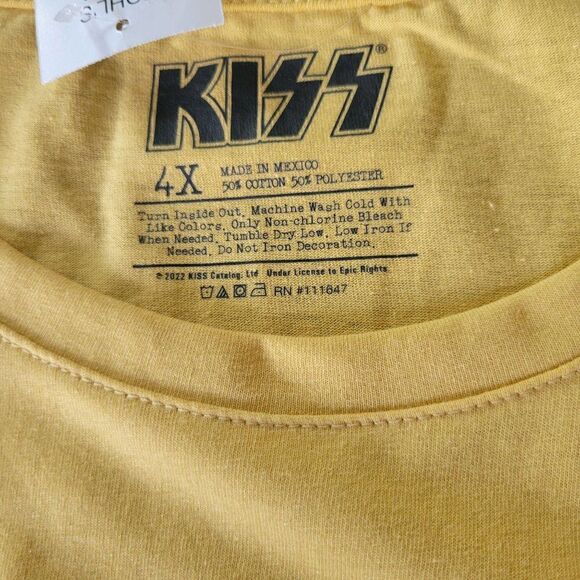 Kiss Yellow Tee (Size 4X) - Picture 5 of 6